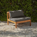 Dakota Mid Section/Chair - Natural Acacia with Grey Cushions - Laura James