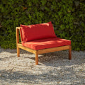 Dakota Mid Section/Chair - Natural Acacia with Red Cushions - Laura James