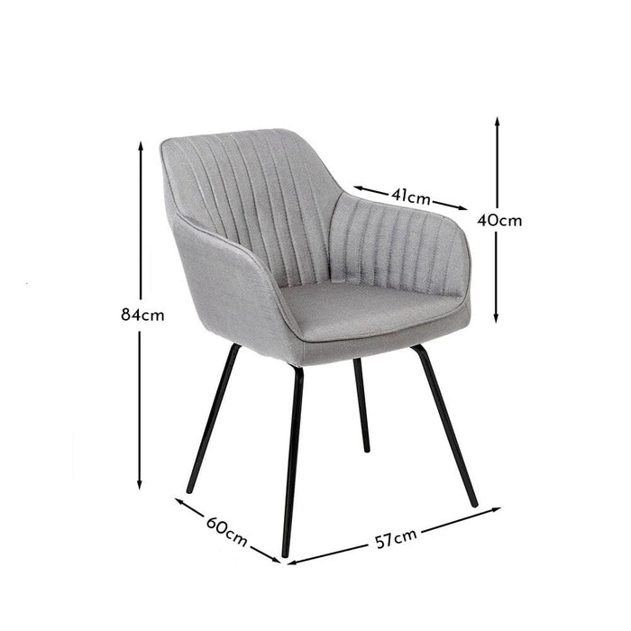 Darcy Office Swivel Chair - Grey with Black Legs