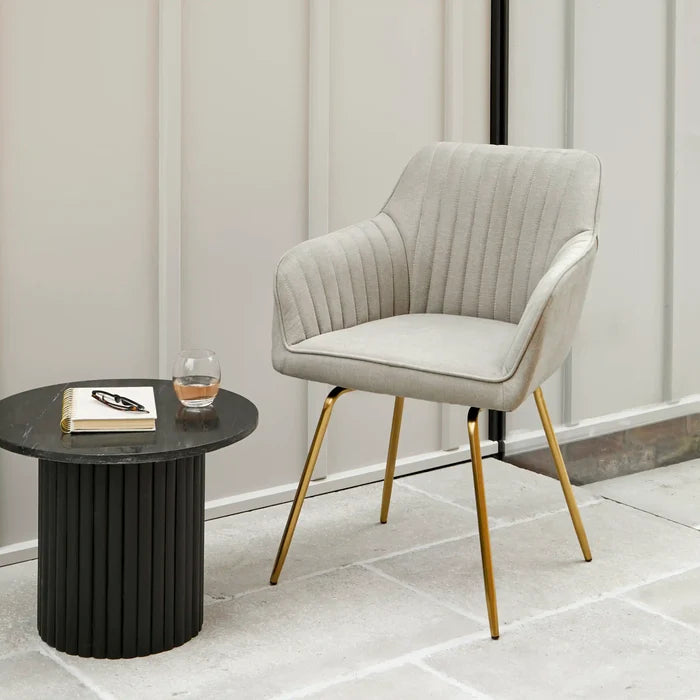 Darcy swivel chair soft beige with gold legs