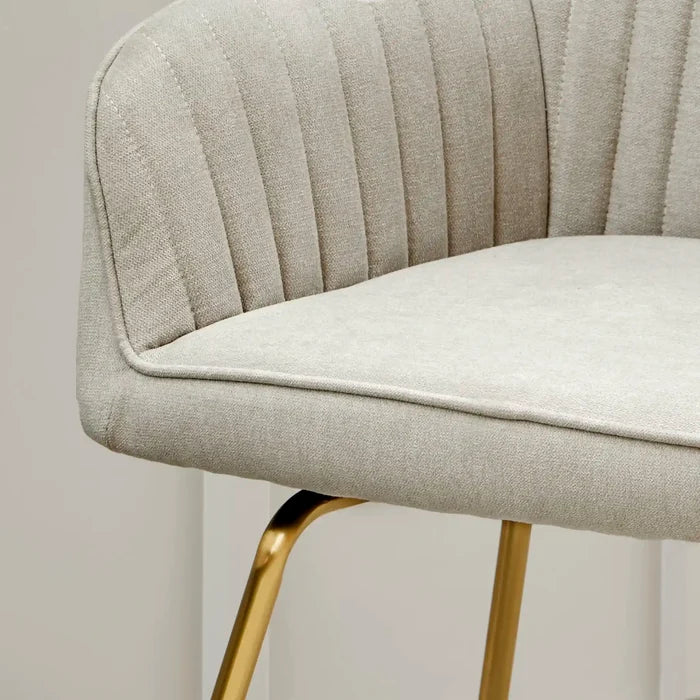 Darcy swivel chair soft beige with gold legs