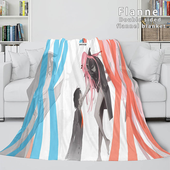 DARLING in the FRANXX Cosplay Flannel Blanket Throw Comforter Sets - EBuycos