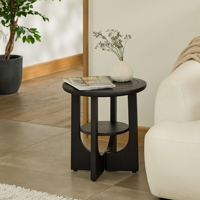 Delphi 50cm Side Table - Jet Black Acacia - Laura James