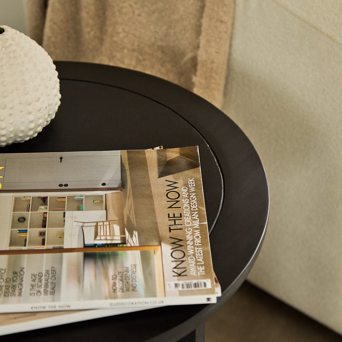 Delphi 50cm Side Table - Jet Black Acacia - Laura James