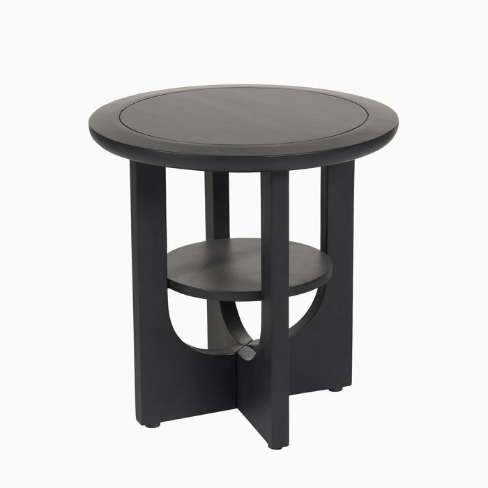 Delphi 50cm Side Table - Jet Black Acacia - Laura James