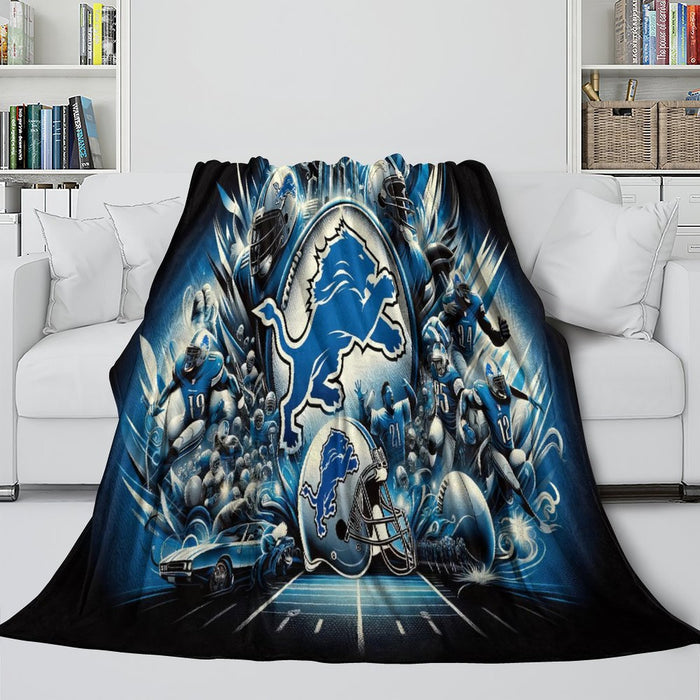 Detroit Lions Blanket Flannel Fleece Throw Kids Room Decoration