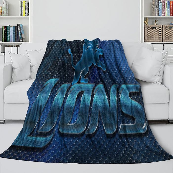 Detroit Lions Blanket Flannel Fleece Throw Kids Room Decoration