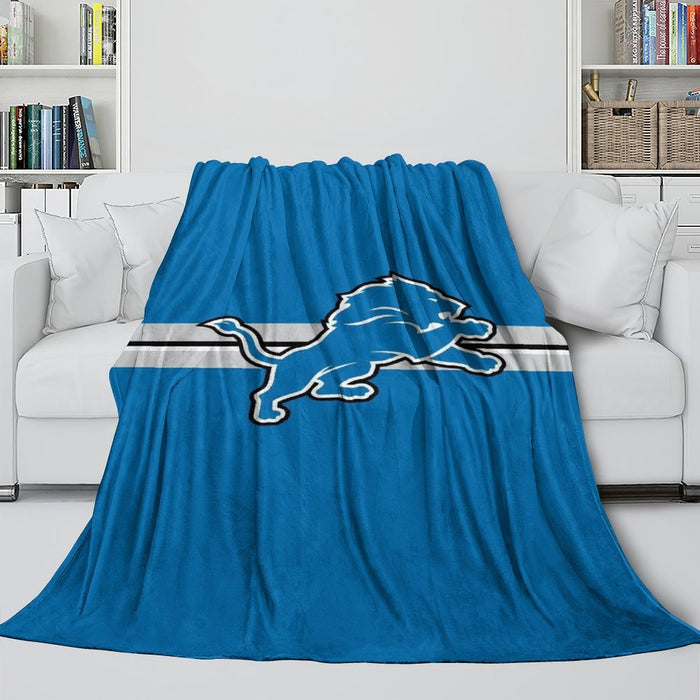 Detroit Lions Blanket Flannel Fleece Throw Kids Room Decoration