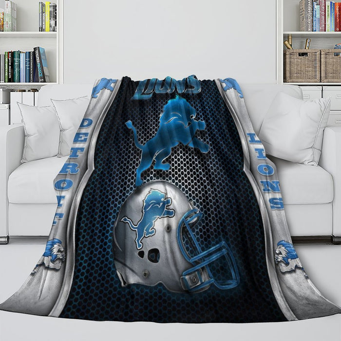 Detroit Lions Blanket Flannel Fleece Throw Kids Room Decoration