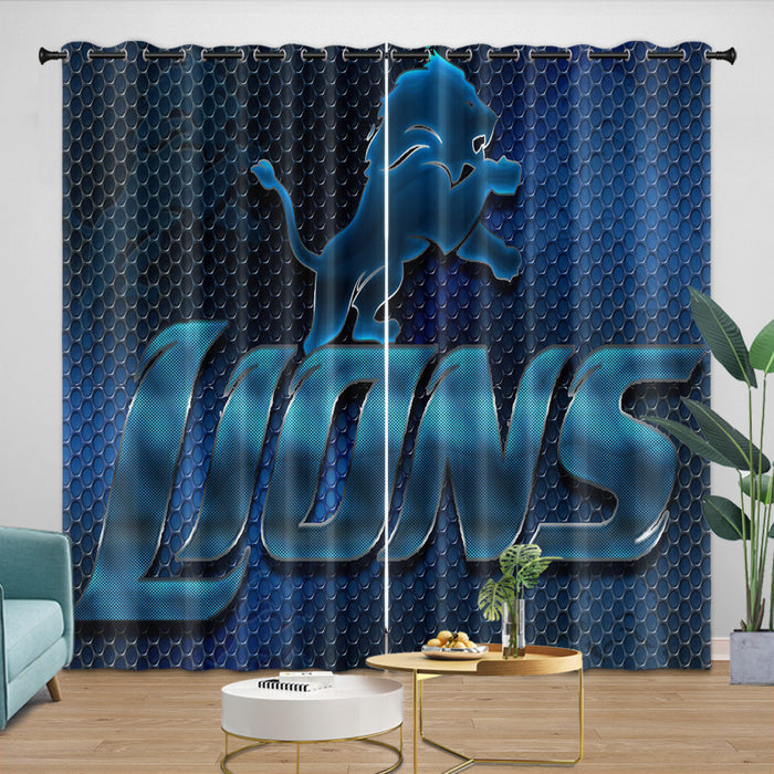 Detroit Lions Curtains Blackout Window Drapes Kids Room Decoration