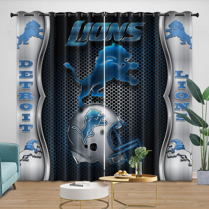 Detroit Lions Curtains Blackout Window Drapes Kids Room Decoration