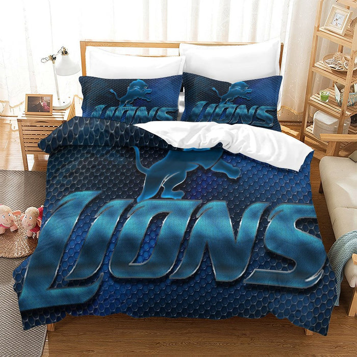 Detroit Lions Duvet Cover Kids Room Bedding Set Without Filler