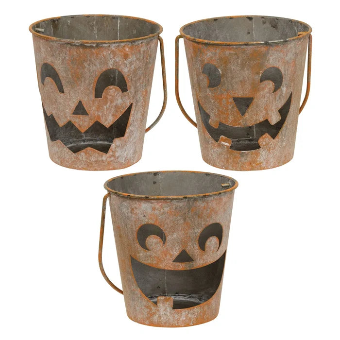 Distressed Metal Jack O Lantern