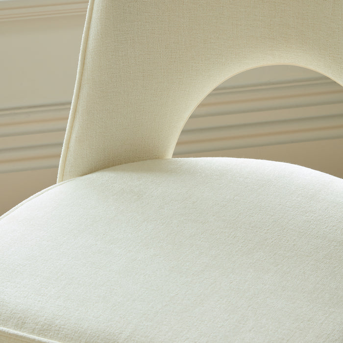 Dolly Oyster White Dining Chairs - Set of 2 - Black Metal Legs - Laura James