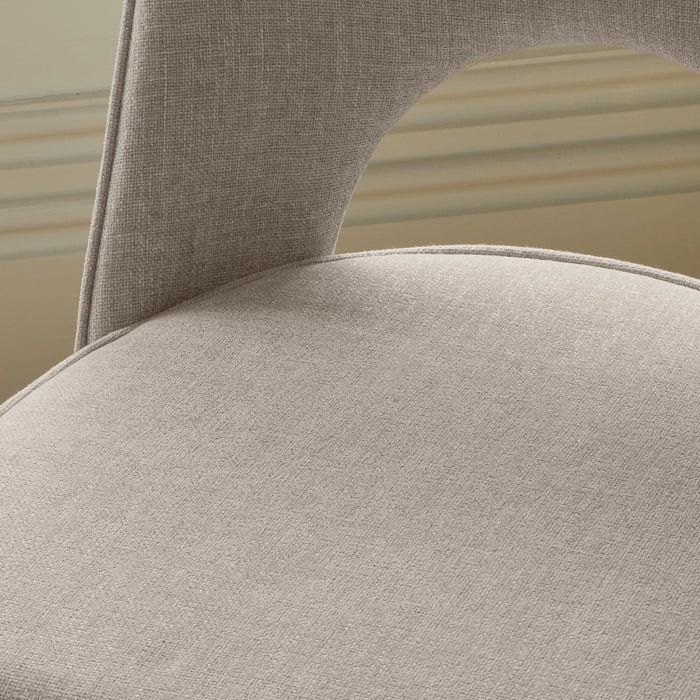 Dolly Soft Beige Dining Chairs - Set of 2 - Black Metal Legs