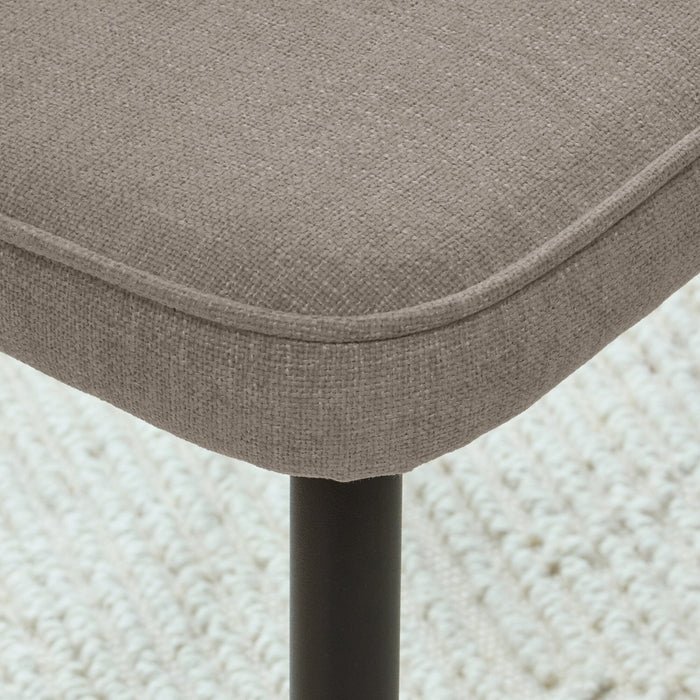 Dolly Soft Beige Dining Chairs - Set of 2 - Black Metal Legs