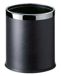 Dolphy Round Black Leatherette Hotel Room Bin