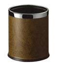 Dolphy Round Brown Leatherette Hotel Room Bin