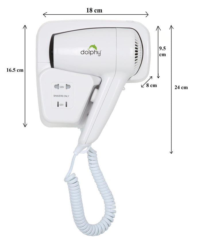 Dolphy Wall Mounted Hair Dryer 1200W