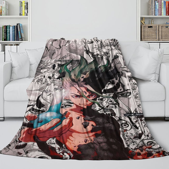 Dr Stone Hd Anime Blanket Flannel Fleece Throw