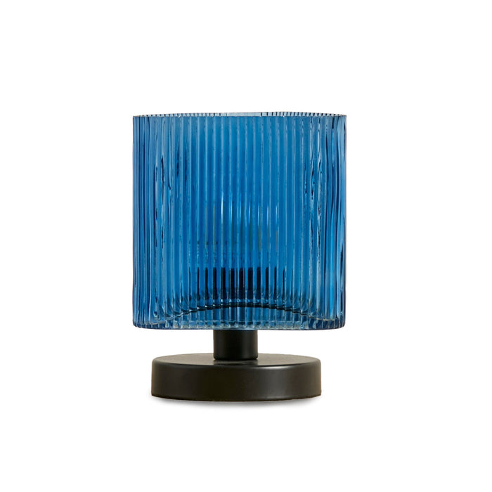 Edworth 20cm Table Lamp  - Teal Glass - Laura James