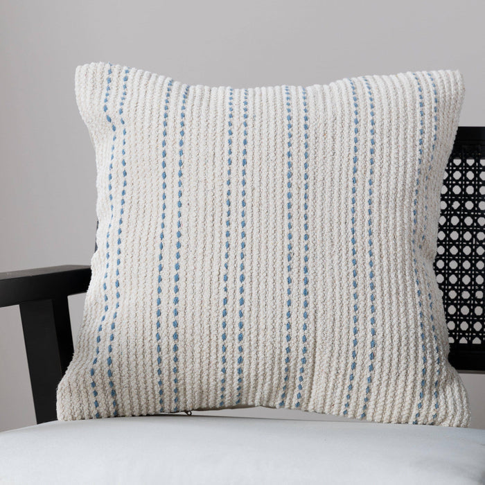 Elberton 45x45cm Cotton Striped Cushion Cover - Horizon Blue
