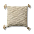 Elborough 50x50cm Diamond Cotton Tasseled Cushion Cover - Off White