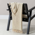 Elborough Diamond Pattern Cotton Throw - Clay