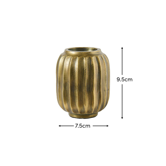 Elcombe Metal Tea Light Holder - Bronze - Laura James