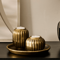 Elcombe Metal Tea Light Holder Set - Bronze - Laura James