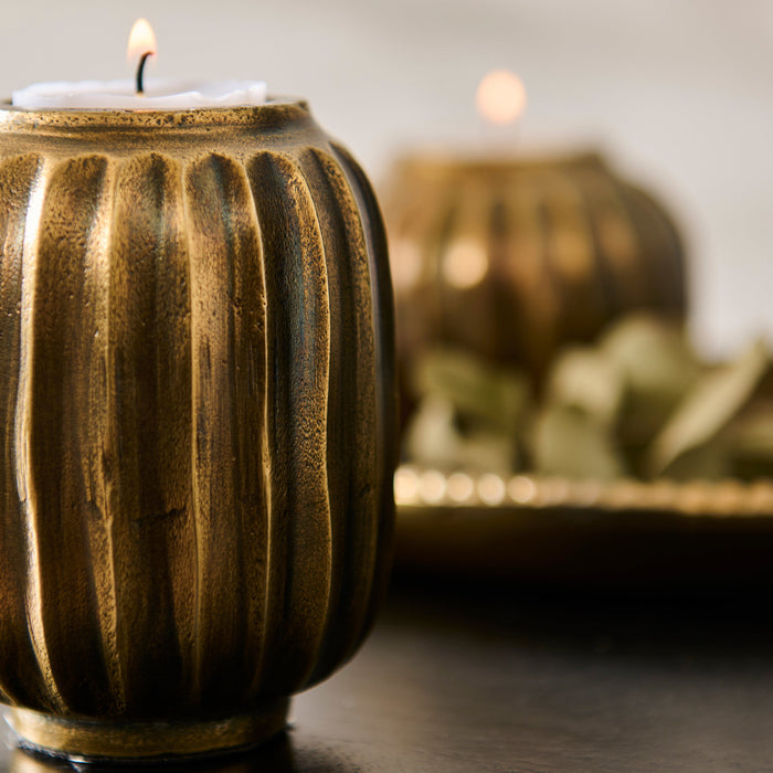 Elcombe Metal Tea Light Holder - Bronze - Laura James