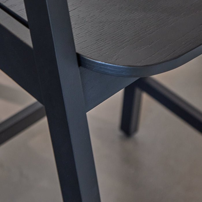 Ella Black Oak Bar Stool - Laura James