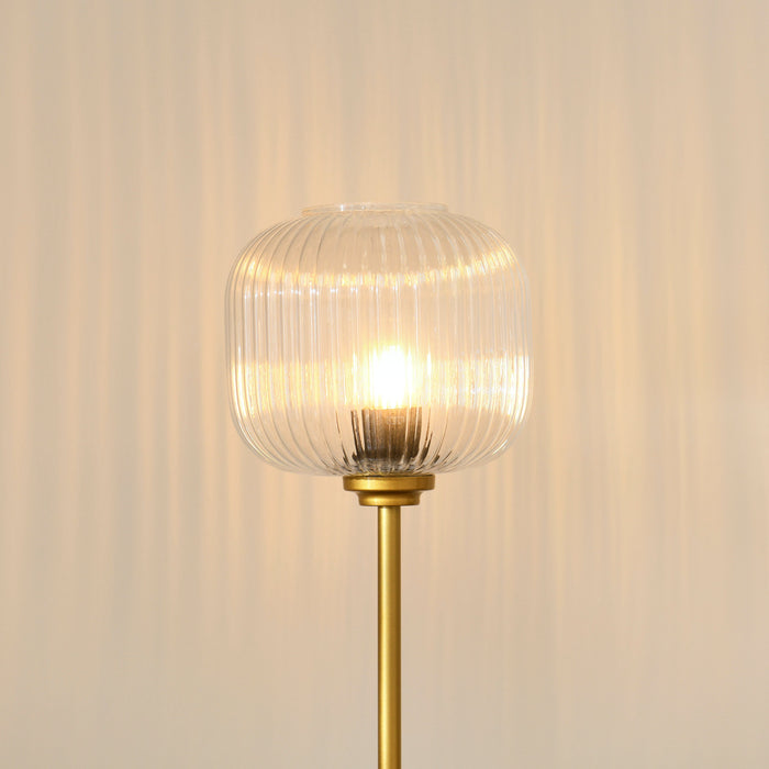 Elland 150cm Metal Floor Lamp - Clear Glass - Laura James