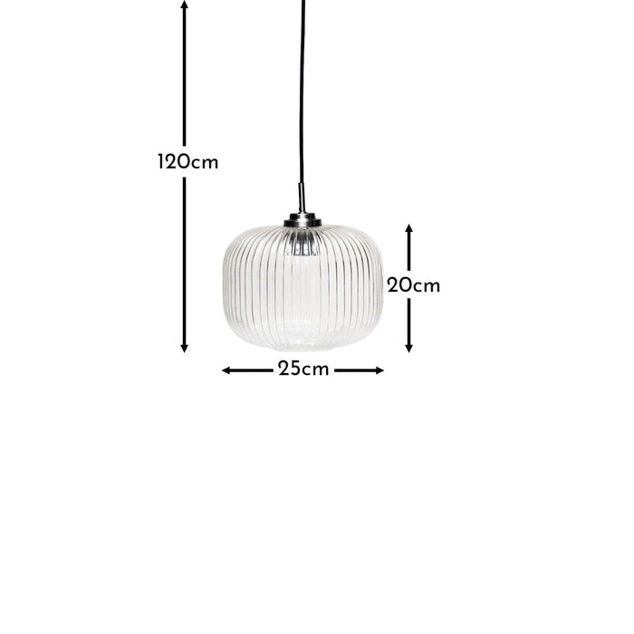Elland 20cm Glass Pendant Light - Black - Laura jAMES