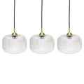 Elland 20cm Triple Glass Pendant Lights - Gold - Laura James