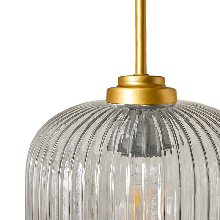 Elland 20cm Triple Glass Pendant Lights - Gold - Laura James