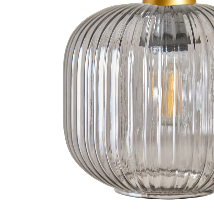 Elland 20cm Triple Glass Pendant Lights - Gold - Laura James