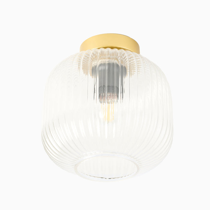 Elland 21cm Glass Pendant Light - Gold - Laura James