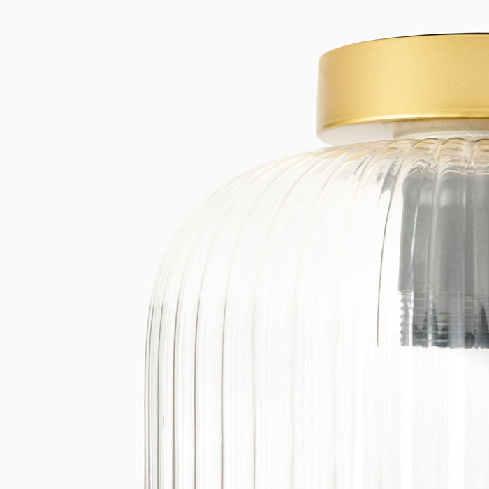 Elland 21cm Glass Pendant Light - Gold - Laura James