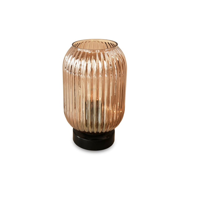 Elland 22.5cm Glass Table Lamp - Champagne & Black - Laura James
