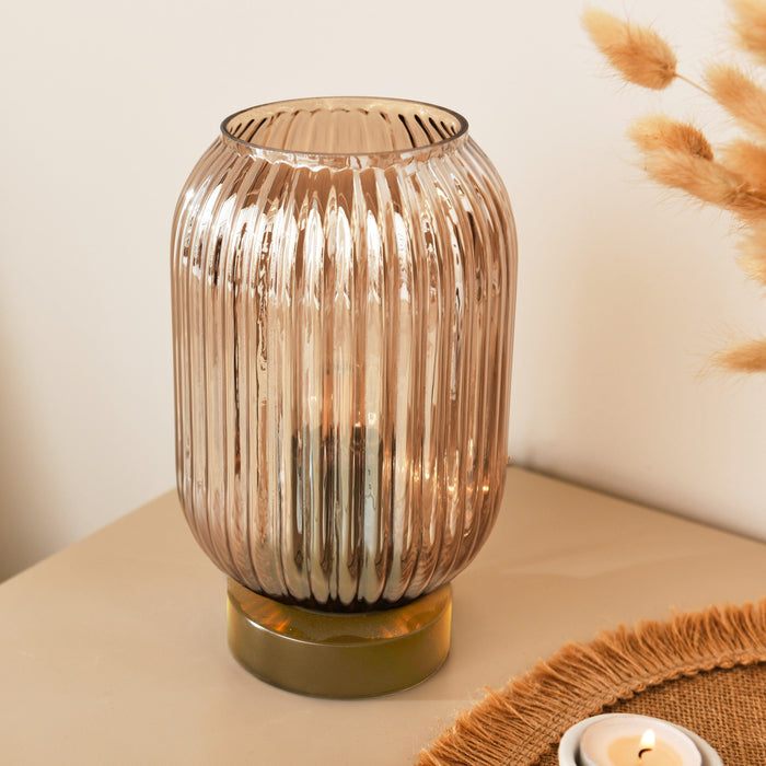 Elland 22.5cm Glass Table Lamp - Champagne & Gold - Laura James