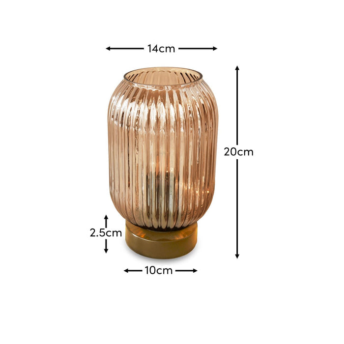 Elland 22.5cm Glass Table Lamp - Champagne & Gold - Laura James