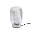 Clear Fluted Glass Table Lamp with Chrome Base - Laura James