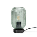 Elland 22.5cm Glass Table Lamp - Sage Green & Black - Laura James