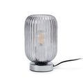 Smoked Fluted Glass Table Lamp with Chrome Base - Laura James