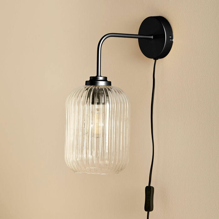 Elland Plug in Wall Light Base - Black - Laura James