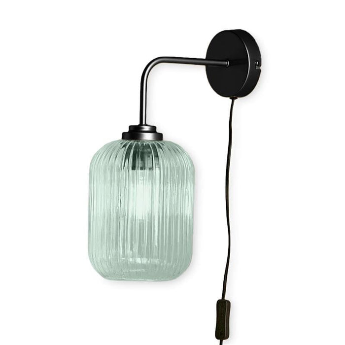 Elland Plug in Wall Light Black - Sage Green - Laura James