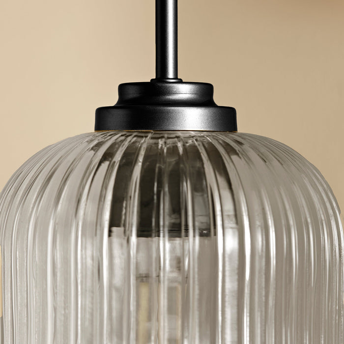 Elland Plug in Wall Light Black - Smoked Glass - Laura James