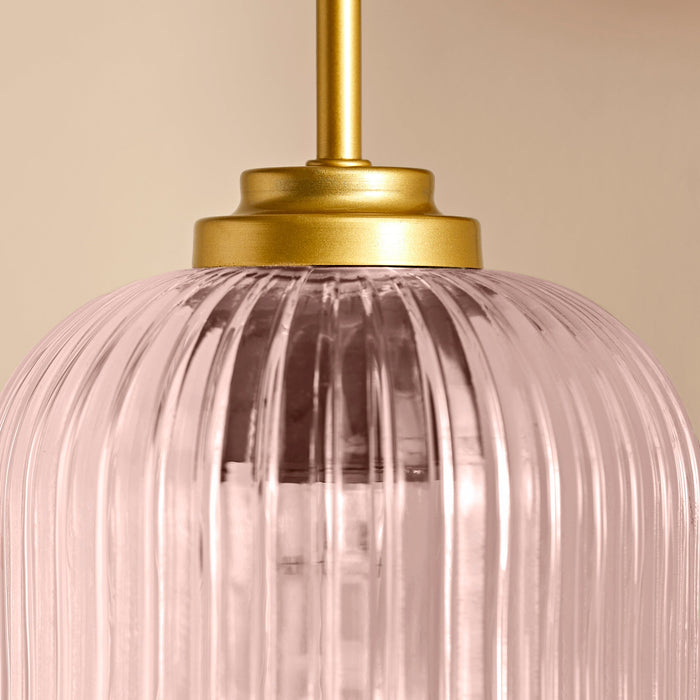 Elland Plug in Wall Light Gold - Blush Pink - Laura James