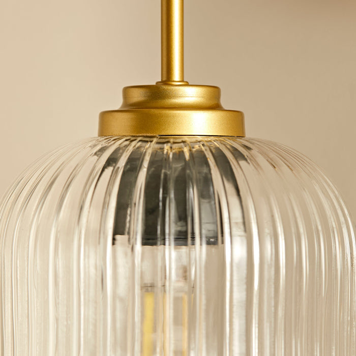 Elland Plug in Wall Light Gold - Clear Glass - Laura James